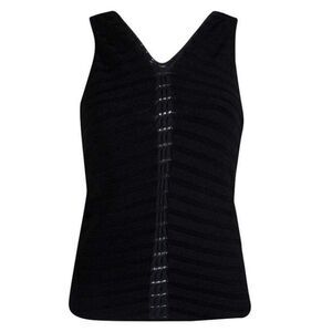 Giorgio Armani Black Sleeveless Knit V- Neck Top Women’s Size Large IT 44